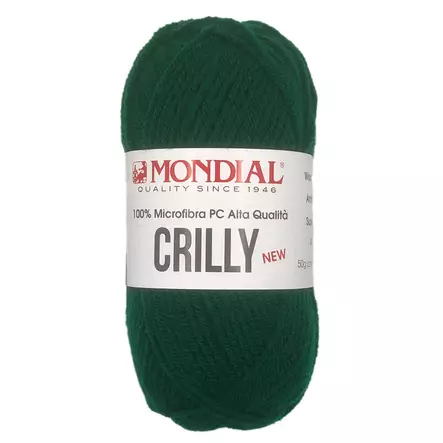 MONDIAL CRILLY-084 100% MIKROKUITU POLYESTER, 50g - 133m TUMMANVIHREÄ - Akryylilangat - 36882 - 1