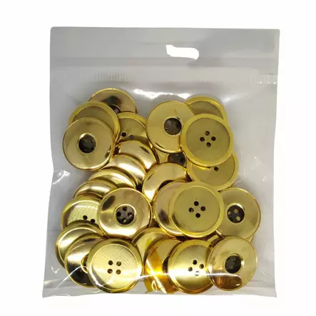 METALLINEN 4-REIKÄINEN NAPPI 24 MM KULTA 1PUSSI (N. 30 KPL) N2024 - Metallinapit - 36528 - 1